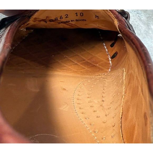 Maus & Hoffman Dark Brown Woven Leather Slip On Loafers Mens Size 10 - Picture 8 of 8